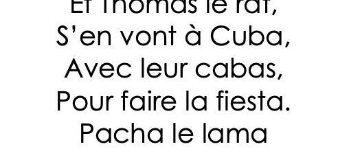Comptine rimée en A