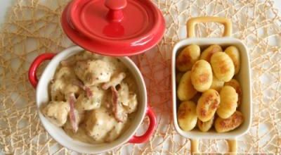 Mijoté de poulet au cidre et moutarde à l'ancienne