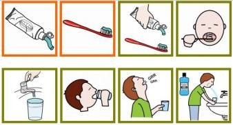 Pictogrammes Arasaac : toilette, douche, se brosser les dents...