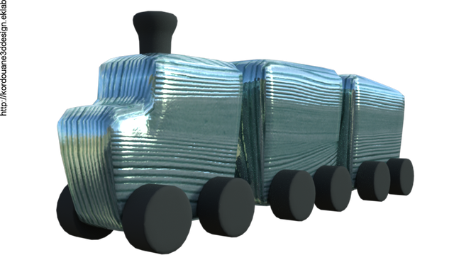 Tube de jouet en bois : train (render-image)