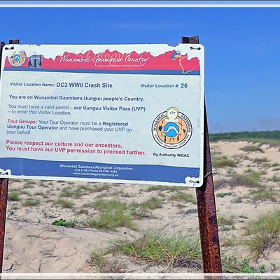 22 septembre 2022, après-midi : débarquement à Vansittart bay sur le site d'une épave de DC3 posé en urgence, sans victime, lors de la guerre du Pacifique - Wunambal Gaambera - Kimberley - Australie