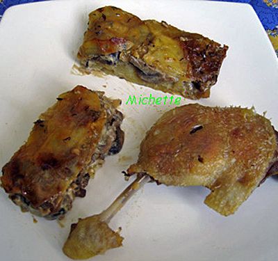 Confit de canard et son  gratin