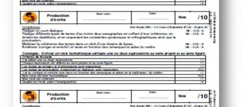 CM - Production d'écrits - Grille évaluation - Récit humoristique - Sens propre / figuré