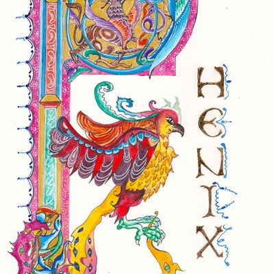 Enluminure, phénix