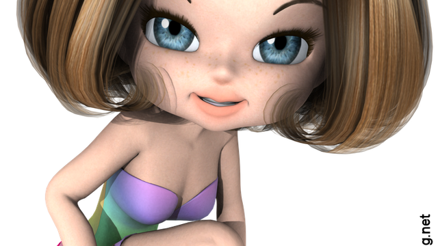 Tube de "Cookie" arc-en-ciel (poser-render)
