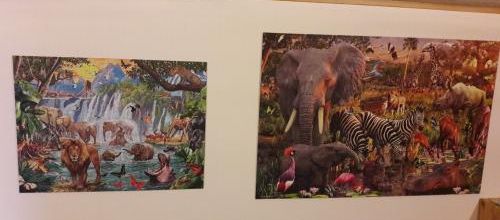 Les animaux de la jungle (savane ?) en deux puzzles