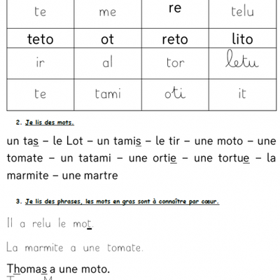 Fiche de sons / Lecture Fluence CP