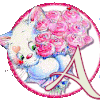 Alphabet "Chat et bouquet de roses"