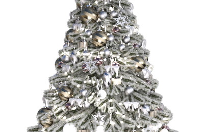 Tube de sapin de Noël argent (render-image)