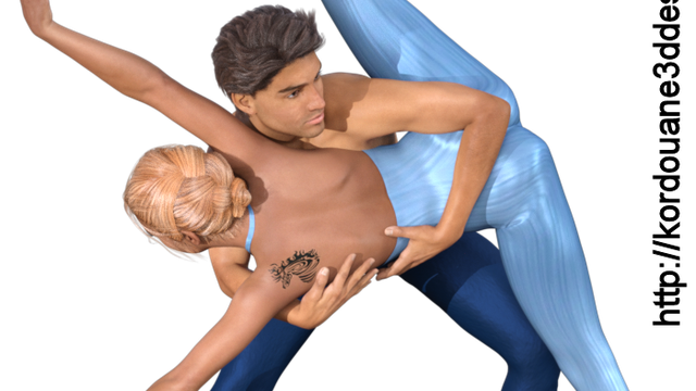 Tube couple danse moderne (render-poser)