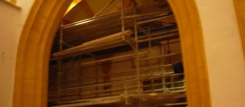 Les travaux dans l'église...
