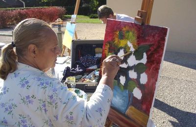 Ghislaine et son tableau...