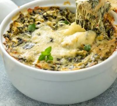 Gratin d'épinards aux artichauts