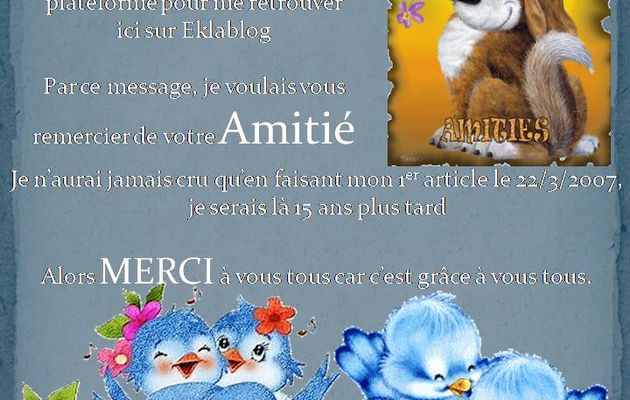 15 ans et oui !!!! que je suis sur le net