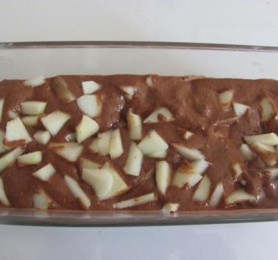 Gâteau chocolat/poire/fleur d'oranger