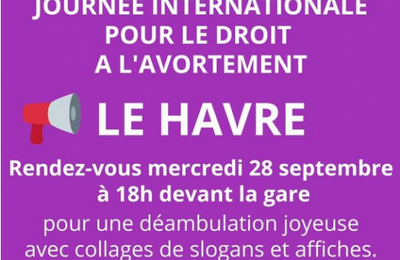 28 septembre : pour le droit à l'avortement