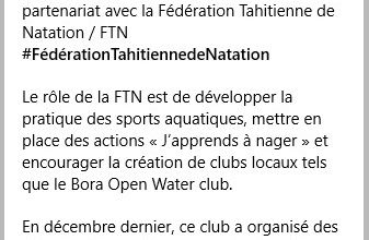 Bora Open  water , action de la fondation Princesse Charlène  en Polynésie française
