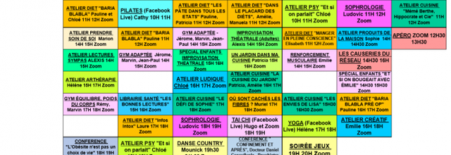 Planning du 04 mai au 10 mai