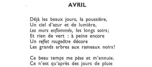 AVRIL (Gérard de Nerval)