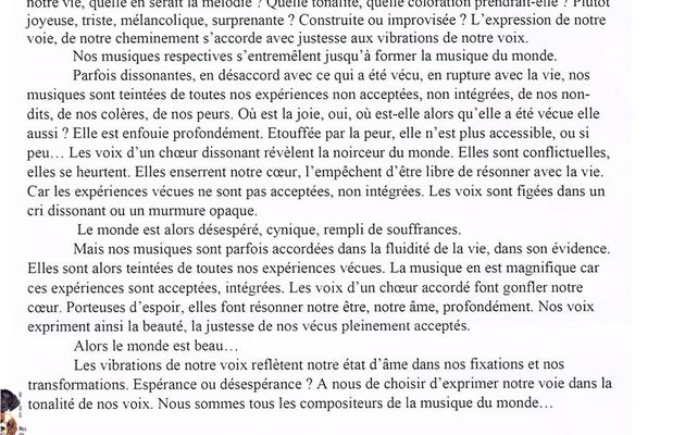 Musique de ma vie (florale)