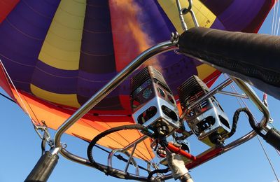 Vol en montgolfière : notre ballon et son ombre...