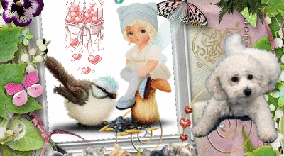 ANIMAUX FILLETTE FLEURS