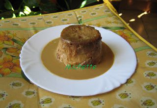 Mini charlotte aux pommes, crème anglaise à la chicorée