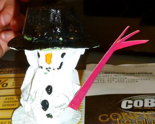 Bricolage bonhomme de neige et sapin