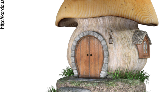 Tube de maison champignon de fée (render)