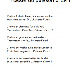 Poésie poisson d'avril