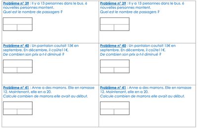 Différenciation niveau CP : Problèmes adaptés n°39 à 41
