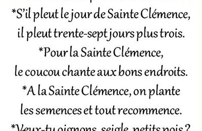 Dictons et Fête du jour Clémence + grille prénom  !