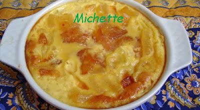 Gratin à la mangue, ananas séché, noix de coco et confiture d'orange