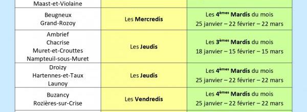 Calendrier de la collecte des déchets 2022