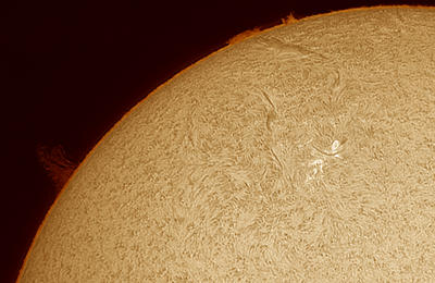 La belle protubérance solaire du 28 octobre 2023