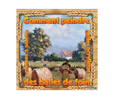 Dessin et peinture - vidéo 4531 : Comment peindre des balles de foin, au couteau à palette 1/2 ? - huile, acrylique.