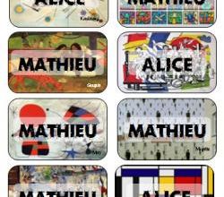 Etiquettes élèves