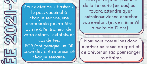 Reprise des cours - infos importantes