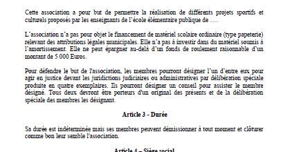 Statuts d'association