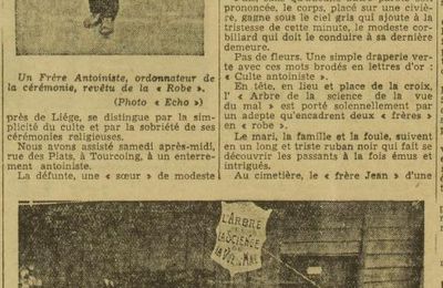 Un enterrement antoiniste à Tourcoing (Le Grand écho du Nord de la France 24 sept 1933)