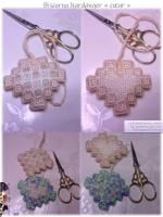 Biscornu "coeur vert tendre"