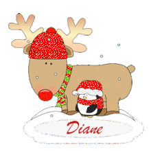 668 - Renne et Pingouin - signature, blinkie, noel, hiver