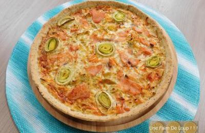 Tarte aux poireaux et saumon fumé