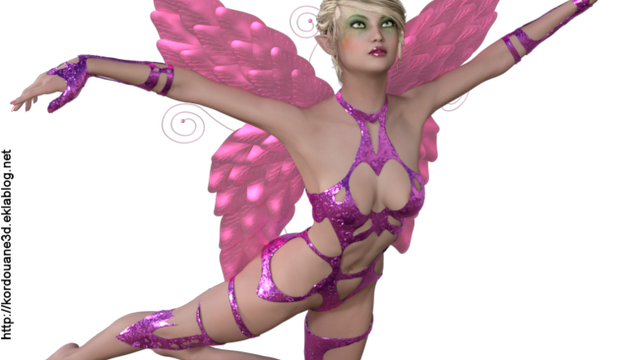 Tube de fée rose fantasy (render-image)