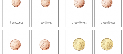 Cartes de nomenclature (3 parties) sur l'euro, partie 1 : Les pièces