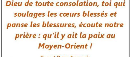 Tweet du Pape - ...) Écoute notre prière...