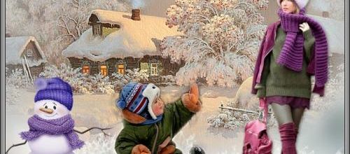 Promenade en hiver .