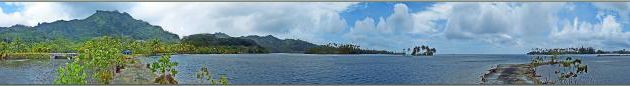 Vue panoramique à 360° à partir de la Baie Vaihuti - Raiatea - Polynésie française