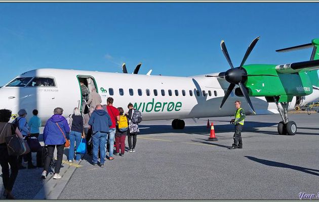 06/07/2024 : Départ de l'aéroport d'Oslo-Gardermoen pour Longyearbyen, via une escale technique à Tromsø (plein de carburant), en charter privé "Exploris" - Norvège