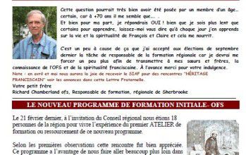 Lettre Fraternelle - Sherbrooke mars 2011